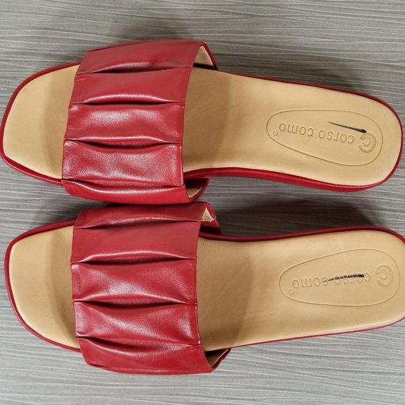 Corso Como Harisya Slide Sandal, Red Leather, Womens Size 7 M / 37.5 - Picture 8 of 11